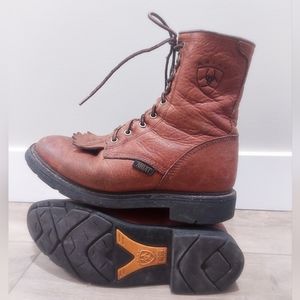 Ariat leather work boots.